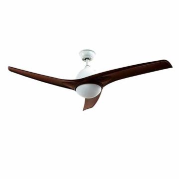V-TAC VT-6055-3 LED-Deckenventilator 3 Flügel 132 cm 35 W DC-Motor braun mit 15 W 3IN1 Farbwechsel-LED-Lampe und Fernbedienung – Artikelnummer 7920