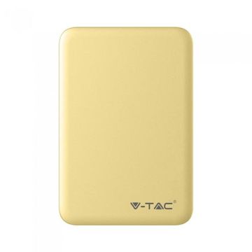 V-TAC VT-3503 Power Bank ABS gelb 5.000mah 2 micro USB 2.1A - sku 8196