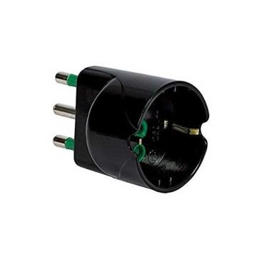Adapterstecker italienisch 16A Steckdose italienisch/deutsch 16A std. 2P+E Schwarz Farbe Fanton 82611-E