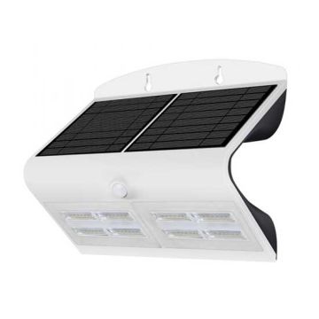 V-TAC VT-767-7 7W LED-Solarwandleuchte für externe IP65 + PIR-Sensor weiß Körper - SKU 8278