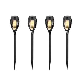 V-Tac VT-724 1W Gartenlaterne mit Solarpanel Flammeneffekt Fackelform 4er Pack IP44 Licht 2200k - sku 8689