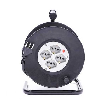 V-TAC 25M Kabeltrommel Italienischer Standard 4-fach Schuko 10/16A mit Überlastungsschutz - sku 8703