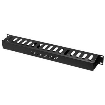 Kabelorganisator 1U für Rack-Schrank 19" Schwarz RAL 9005 Farbe Stahl Kabelorganisator 1U für Rack-Schrank 19" Schwarz RAL 9005 Farbe Stahl