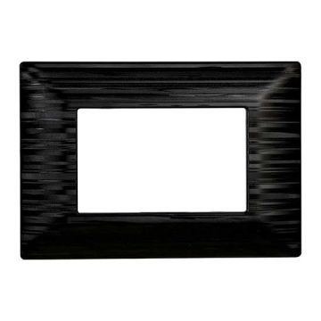 Kompatible Abdeckrahmen Bticino Matix 3 module Kunststoff satiniert schwarz Farbe