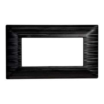 Kompatible Abdeckrahmen Bticino Matix 4 module Kunststoff satiniert schwarz Farbe