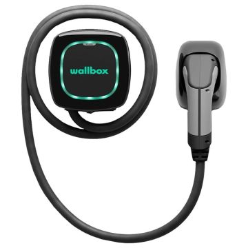 Wallbox Elektroautoladegerät Pulsar Plus Station 7,4 kW, Typ 2 Stecker mit 5 Meter Kabel. Bluetooth- und Wi-Fi-Konnektivität