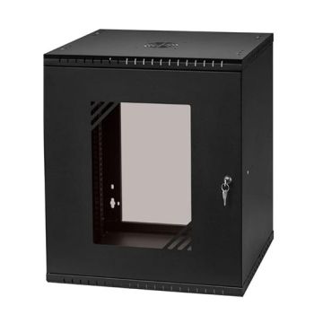 Hangender Rack-Kasten 19" 12U 450mm Schwarz RAL 9005 Farbe Stahl mit Glastür Hangender Rack-Kasten 19" 12U 450mm Schwarz RAL 9005 Farbe Stahl mit Glastür