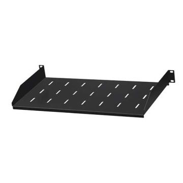 Festes Regal 1U 270mm für Rack-Schrank 19" Schwarz RAL 9005 Farbe Stahl Festes Regal 1U 270mm für Rack-Schrank 19" Schwarz RAL 9005 Farbe Stahl
