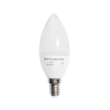 Optonica LED 1460 LED Birne Kerze E14 6W 220V SMD 480LM 180° Kaltweiß 6000K