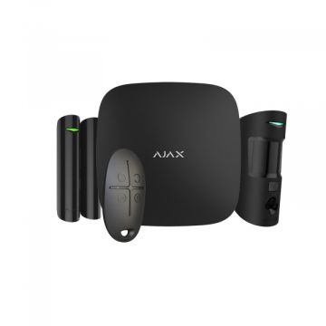 Ajax StarterKit Cam Plus HDR (8EU) ASP Professionelles drahtloses Alarmsystem 4G HDR Schwarz GPRS/Ethernet – Code 156256.382.BL1