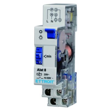 ETTROIT Mechanischer Schalter Zeitschaltuhr für Treppenhausbeleuchtung 16A 230V für DIN-Schiene - ALST8