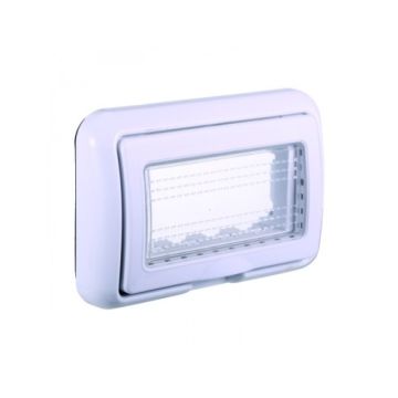 ETTROIT Platte mit Abdeckung 4P IP55 Hydrobox-Gehäuse kompatibel mit Bticino Living WHITE Farbe - LB2704