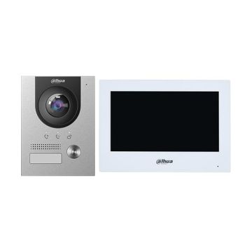 Dahua DHI-KTD02(S) Komplettes IP WiFi Video-Türsprechanlage Kit für Villa Wandmontage 7” Touch 2MP Fisheye 1080p mobile App & Cloud IP65