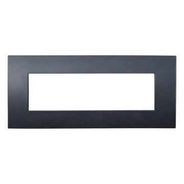 Ettroit VA83702 Abdeckplatte der Serie Venus, 7 Module, Kunststoff, schwarz, kompatibel mit der Serie Vimar Arkè