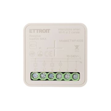 ETTROIT 2-Kanal-WLAN-Smart-Switch-Mikromodul zur Steuerung von Lampen/Geräten 110–240 V, max. 10 A, Tuya ETWF4009