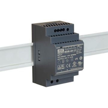 MeanWell HDR-60-12 Ultra Slim Netzteil Stufenform DIN-Schiene Einzelausgang 54W 12V 4.5A