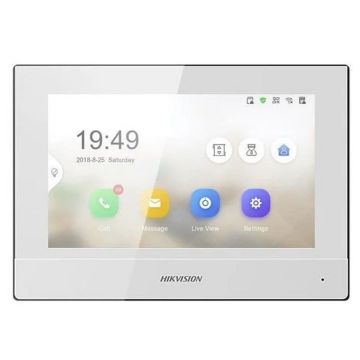 Hikvision DS‑KH6320‑WTE1‑W – IP Video Gegensprechanlage Monitor 7″ Touchscreen (Weiß) PoE/Wi‑Fi