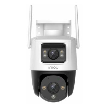 IMOU IPC-S7XP-10M0WED Cruiser Dual 10MP Outdoor-WLAN-Kamera mit Dual-Objektiv (5MP + 5MP), 8-fachem Digitalzoom, KI-gestützter Personen- und Fahrzeugerkennung, Zwei-Wege-Audio, aktiver Abschreckung und Schutzart IP66