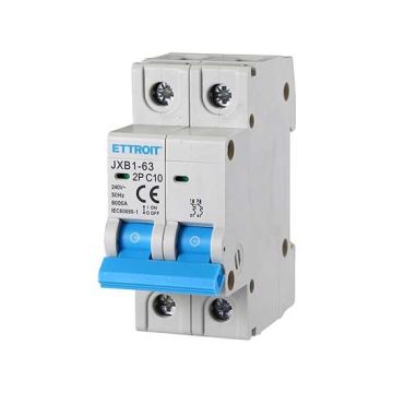 ETTROIT Automatischer thermischer Magnetschalter 2P 10A 6kA 220V 2 DIN-Module JX121060