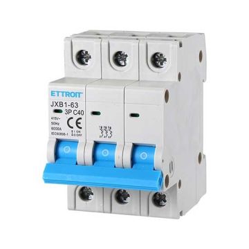 ETTROIT JX134060 Automatischer Schutzschalter 3P 40A 380V 6kA 3 DIN-Module