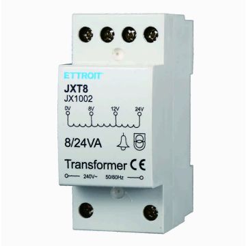 Intercom-Transformator von 220 V auf 8/12/24 V für Standard-DIN-Schiene – Eingang 220–240 V