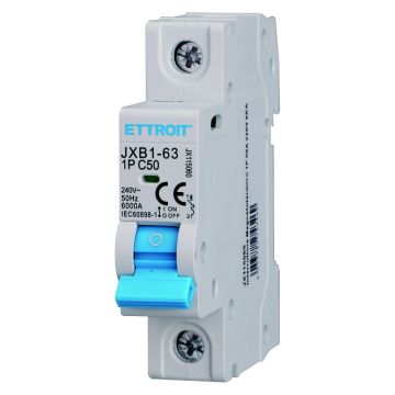 ETTROIT Leistungsschalter 1P C50 50A 6kA IEC60898-1 JX115060