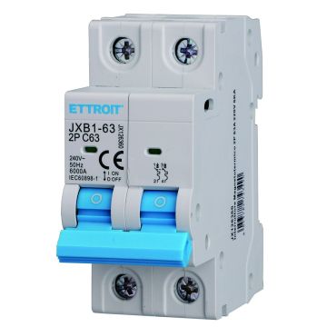 ETTROIT Leistungsschalter 2P C63 63 A 6 kA IEC60898-1 JX126360