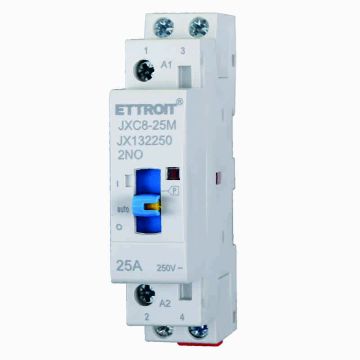 ETTROIT JX132250 Haushalts-AC-Schütz 2P 25A 220V 50Hz 2NO DIN mit manuellem Steuerschalter