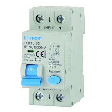 ETTROIT JX251068 Differentialschutzschalter 1P+N 10A 300mA 220V-6KA KLASSE A