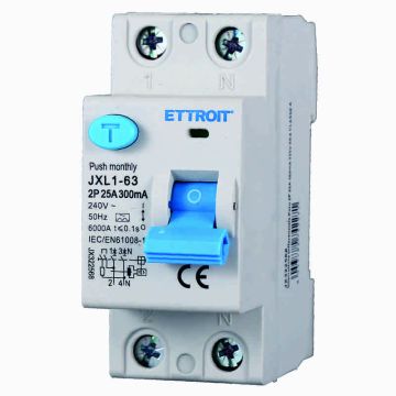 ETTROIT JX322568 Reiner Fehlerstromschutzschalter 2P 25A 300mA 220V-6KA KLASSE A
