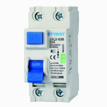 ETTROIT JX322569 Reiner Differential-Leistungsschalter 2P 25A 30mA CURVE B 6KA AC/DC 220V