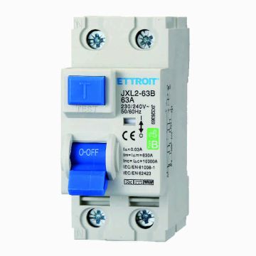 ETTROIT JX326369 Reiner Differential-Leistungsschalter 2P 63A 30mA KURVE B 6KA AC/DC 220V