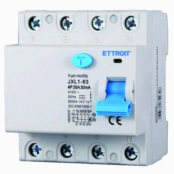 ETTROIT JX342564 Reiner Fehlerstromschutzschalter 4P 25A 30mA 380V-6KA KLASSE A