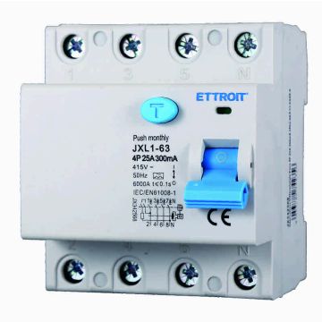 ETTROIT JX342568 Reiner Fehlerstromschutzschalter 4P 25A 300mA 380V-6KA KLASSE A