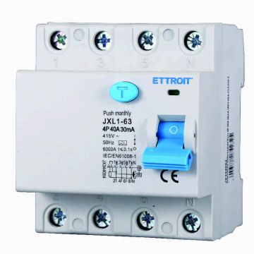 ETTROIT JX344064 Reiner Fehlerstromschutzschalter 4P 40A 30mA 380V-6KA KLASSE A