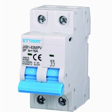 Photovoltaischer magnetischer Thermoschalter 2P DC 500V 16A 6kA belegt 2 DIN-Module Ettroit JX6216