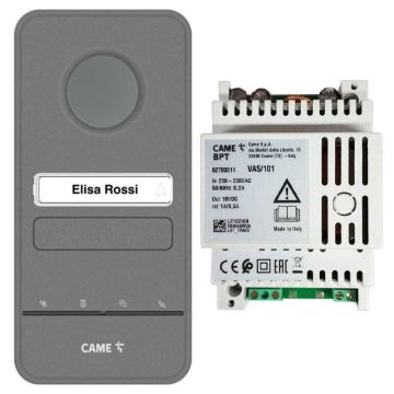 CAME Basic Intercom Kit – LHS/A01 graue Türstation X1 + Netzteil VAS/101 – 8K40CA-029