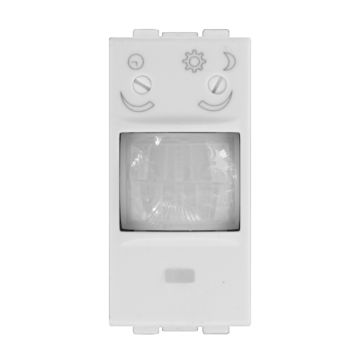 ETTROIT Bewegungsmelder 1 Modul Weiß mit Zeit-/Lux-Einstellung Kompatibel mit BTicino Living – Artikelnummer LB1800