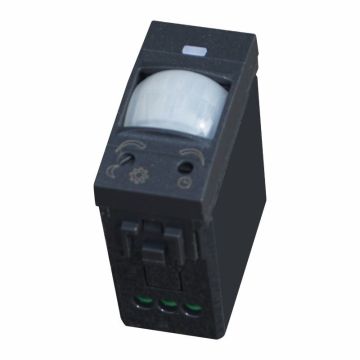 ETTROIT Bewegungsmelder 1 Modul Schwarz mit Zeit-/Lux-Einstellung Kompatibel mit BTicino Living – Artikelnummer LN1800