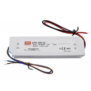 Meanwell LPV-100-12 Schaltnetzteil mit Einzelausgang 12V 100W 8.5A wasserdicht IP67