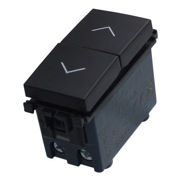 ETTROIT Doppeltaster 1P+1P 10A Rollladenschalter Auf und Ab Farbe Schwarz Kompatibel mit Vimar Arke VA1202