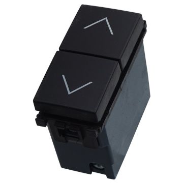 ETTROIT Auf- und Ab-Taste, Doppelverriegelungsschalter, 2P, 10 A, Rollläden, Farbe Schwarz, kompatibel mit Vimar Arke – VA1204