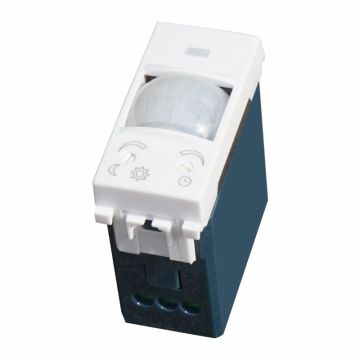 ETTROIT 1-Modul-Bewegungsmelder mit Zeit-/Lux-Einstellung, kompatibel mit Vimar Arké – Artikelnummer VA1800B