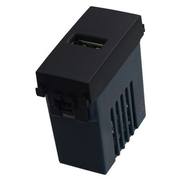ETTROIT USB-Buchse 5V 2,1A 1 USB-A-Steckplatz schwarz Kompatibel Vimar Arke VA2401