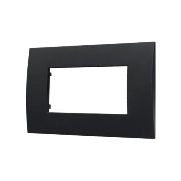 ETTROIT Kunststoffplatte Venus Serie 4P, Farbe Schwarz, kompatibel mit Vimar Arke VA83402