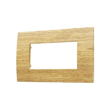 ETTROIT 4-Sitzer-Kunststoffplatte Venus Serie 4P dunkle Holzfarbe kompatibel mit Vimar Arke VA83405