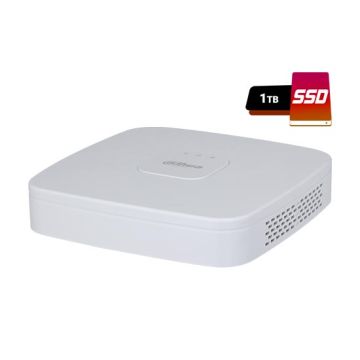 Dahua XVR5104C-4KL-I3 Pro Serie AI Smart 1U WizSense Penta-Brid 4K UHD 4CH 5IN1 P2P SMD Plus Gesichtserkennung IVS IoT inklusive 1TB SSD.