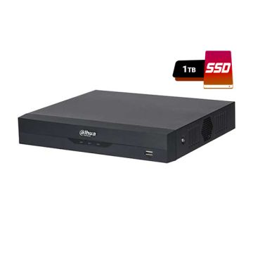 Dahua XVR5104H-4KL-I3 Pro-Serie AI 1U WizSense Penta-Brid 4K UHD 4CH 5IN1 P2P SMD Plus Gesichtserkennung IVS IoT inklusive 1TB SSD
